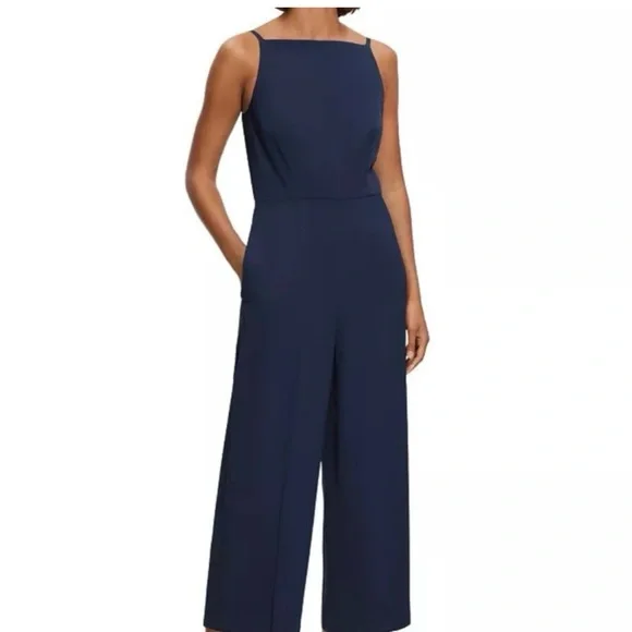NWT Theory High Neck Navy Jumpsuit 6 - Picture 1 of 11